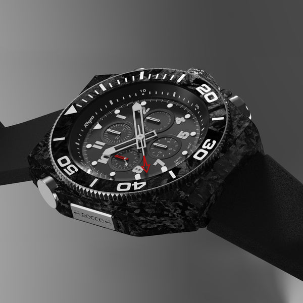 Rhyno Rocco Mil Diver Chronograph GMT black Forged Carbon