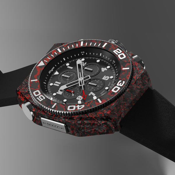 Rhyno Rocco Mil Diver Chronograph GMT Red Forged Carbon