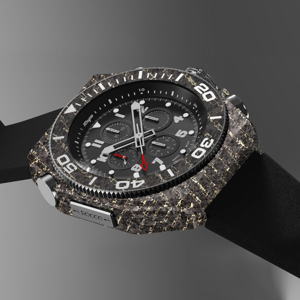 Rhyno Rocco Mil Diver Chronograph GMT Snakeskin gold Forged Carbon