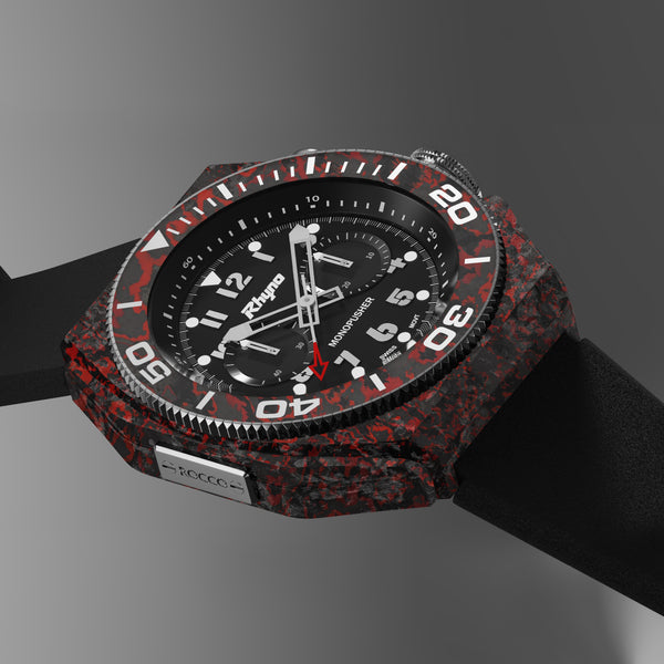 Rhyno Rocco Mil Diver Chronograph  Mono Push Red Forged Carbon