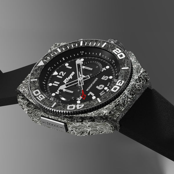 Rhyno Rocco Mil Diver Chronograph  Mono Push Dark matter white Forged Carbon