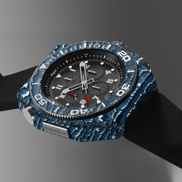 Rhyno Rocco Mil Diver Chronograph GMT Blue Ocean Forged Carbon
