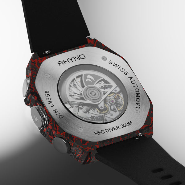 Rhyno Rocco Mil Diver Chronograph GMT Red Forged Carbon