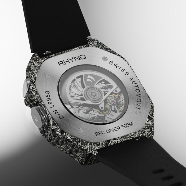 Rhyno Rocco Mil Diver Chronograph  Mono Push Dark matter white Forged Carbon