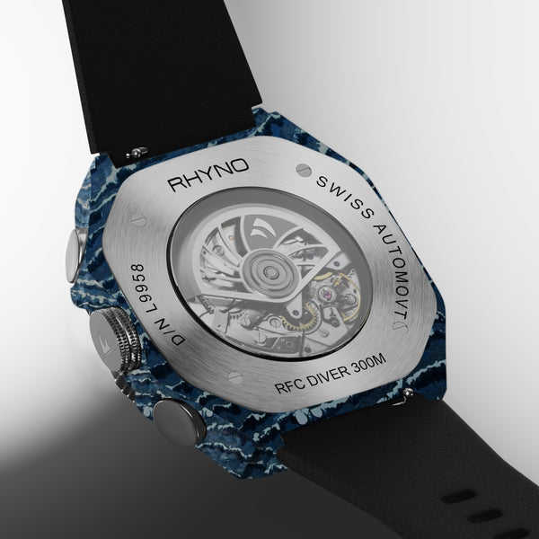 Rhyno Rocco Mil Diver Chronograph GMT Blue Ocean Forged Carbon
