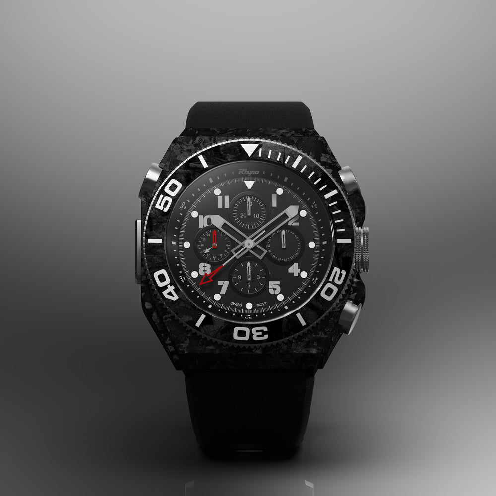Rhyno Rocco Mil Diver Chronograph GMT black Forged Carbon