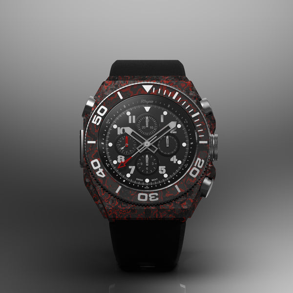 Rhyno Rocco Mil Diver Chronograph GMT Red Forged Carbon