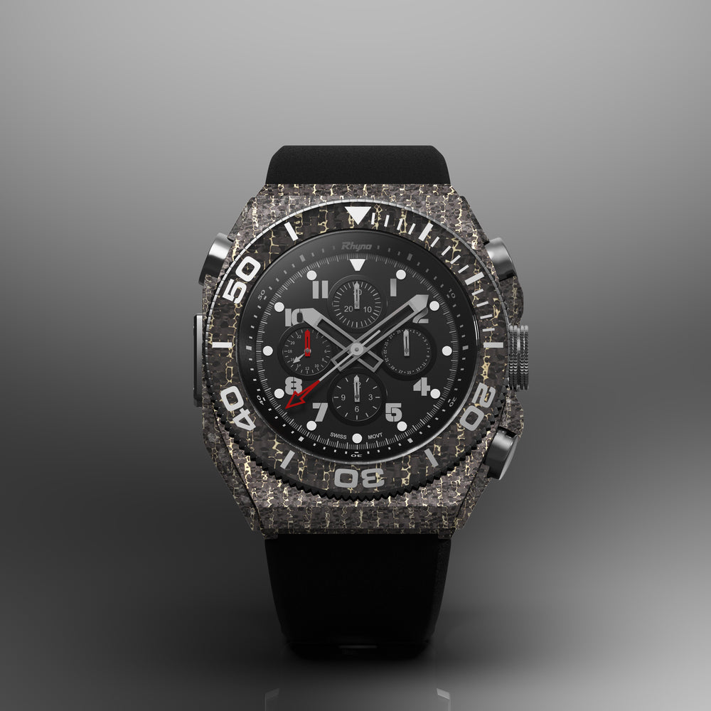 Rhyno Rocco Mil Diver Chronograph GMT Snakeskin gold Forged Carbon