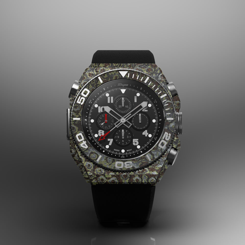 Rhyno Rocco Mil Diver Chronograph GMT Ocelot green Forged Carbon
