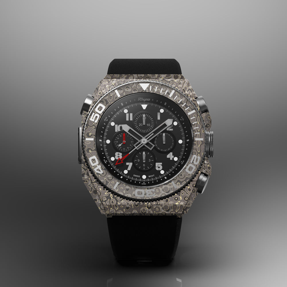 Rhyno Rocco Mil Diver Chronograph GMT Ocelot Gold Forged Carbon
