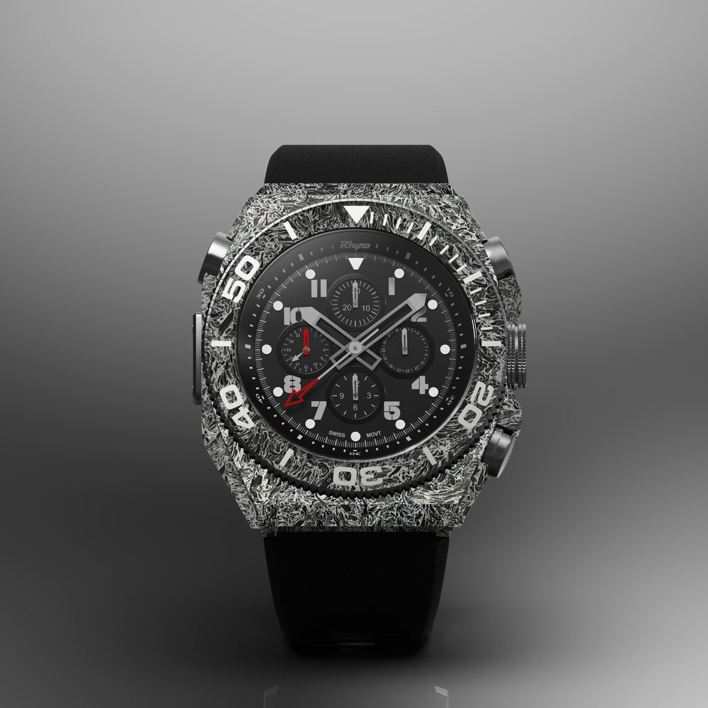 Rhyno Rocco Mil Diver Chronograph GMT Dark Matter White Forged Carbon