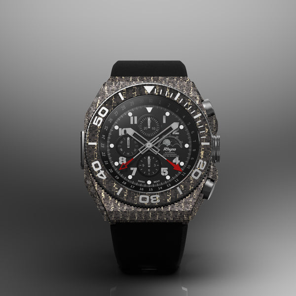 Rhyno Rocco Mil Diver Chronograph Moonphase Snakeskin gold Forged Carbon
