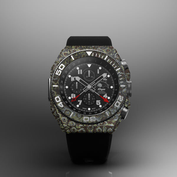 Rhyno Rocco Mil Diver Chronograph Moonphase Ocelot green Forged Carbon