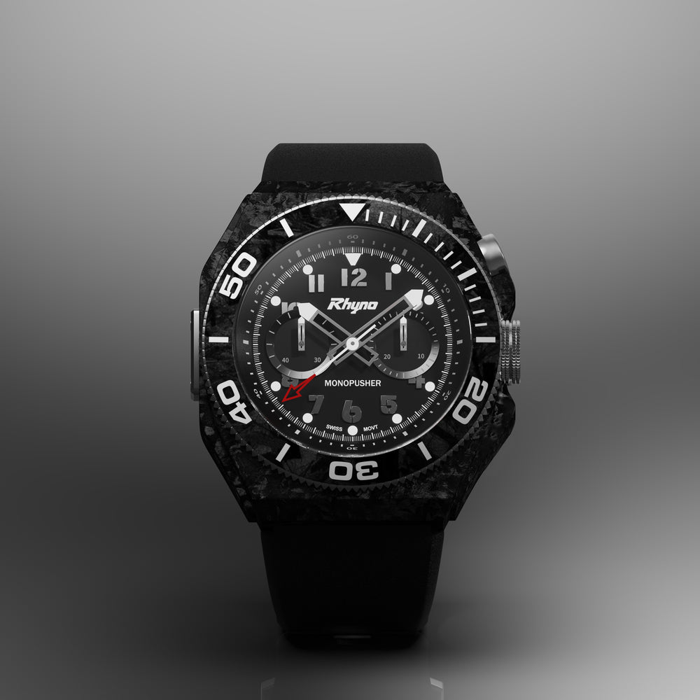 Rhyno Rocco Mil Diver Chronograph  Mono Push black Forged Carbon