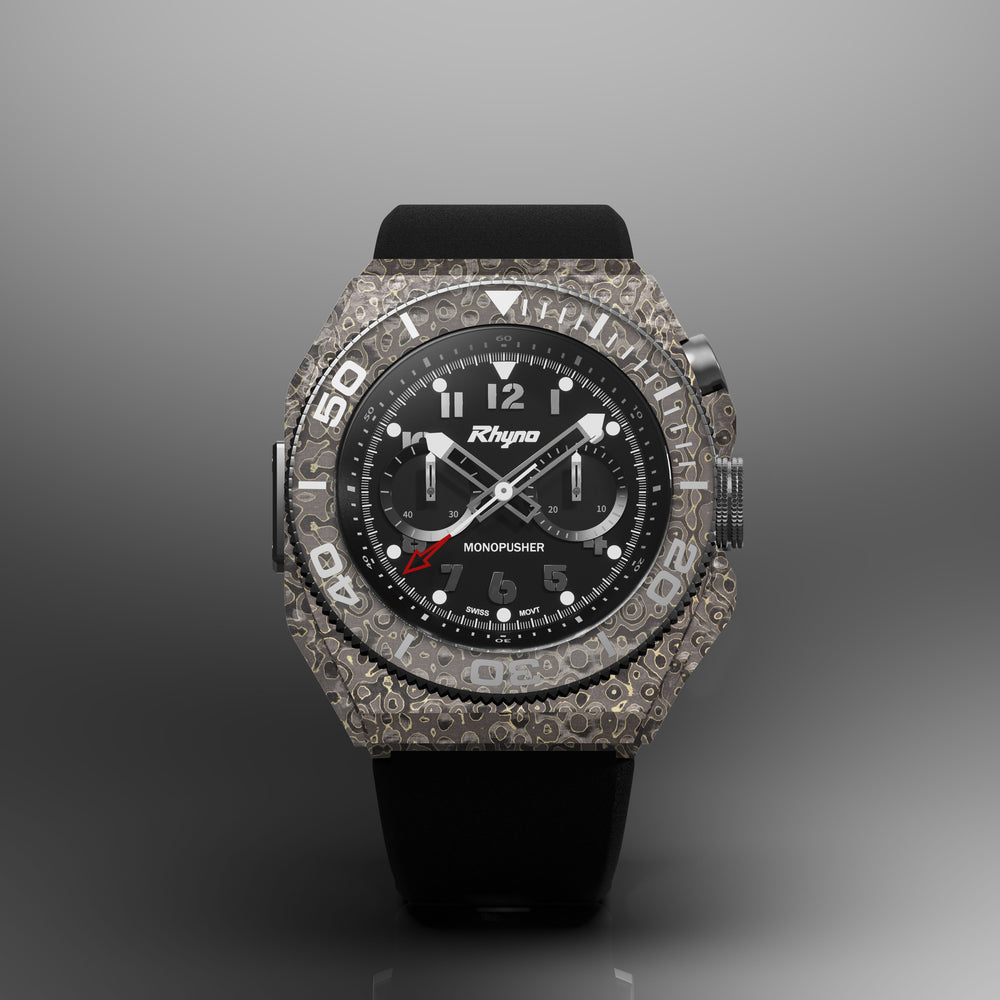 Rhyno Rocco Mil Diver Chronograph  Mono Push Ocelot gold Forged Carbon