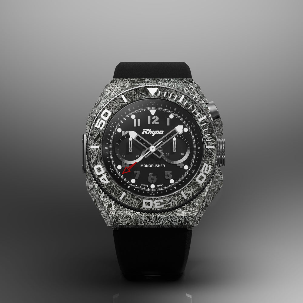Rhyno Rocco Mil Diver Chronograph  Mono Push Dark matter white Forged Carbon