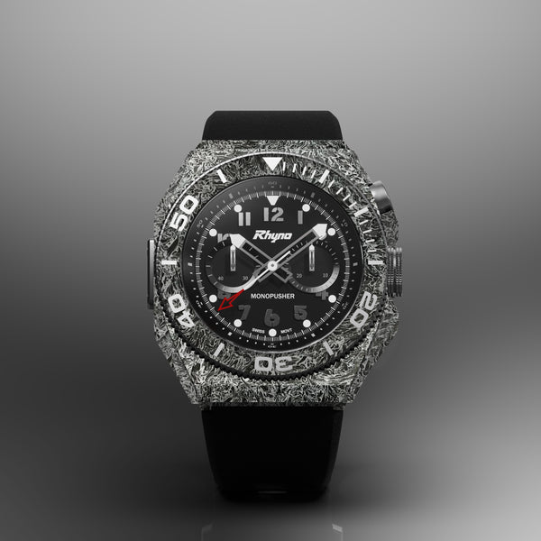 Rhyno Rocco Mil Diver Chronograph  Mono Push Dark matter white Forged Carbon