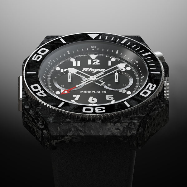 Rhyno Rocco Mil Diver Chronograph  Mono Push black Forged Carbon