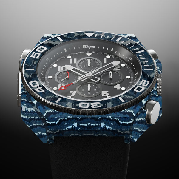 Rhyno Rocco Mil Diver Chronograph GMT Blue Ocean Forged Carbon
