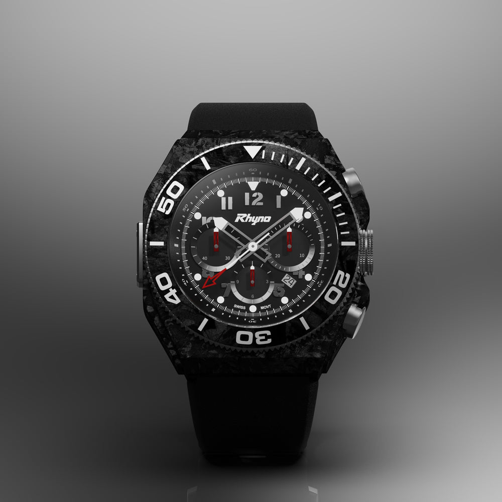 Rhyno Rocco Mil Diver Chronograph black Forged Carbon