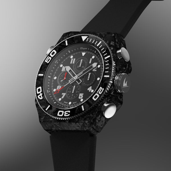 Rhyno Rocco Mil Diver Chronograph GMT black Forged Carbon