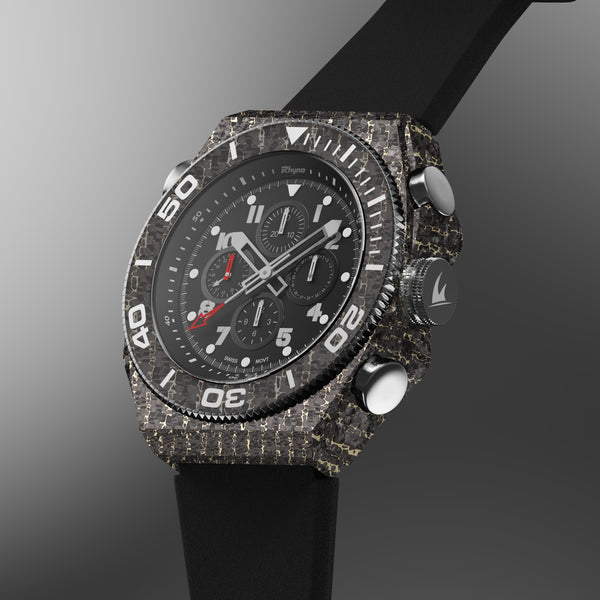Rhyno Rocco Mil Diver Chronograph GMT Snakeskin gold Forged Carbon