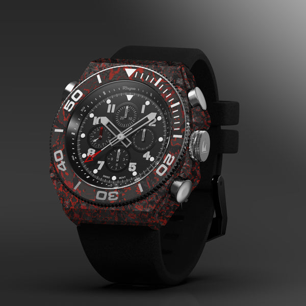 Rhyno Rocco Mil Diver Chronograph GMT Red Forged Carbon