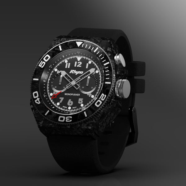 Rhyno Rocco Mil Diver Chronograph  Mono Push black Forged Carbon