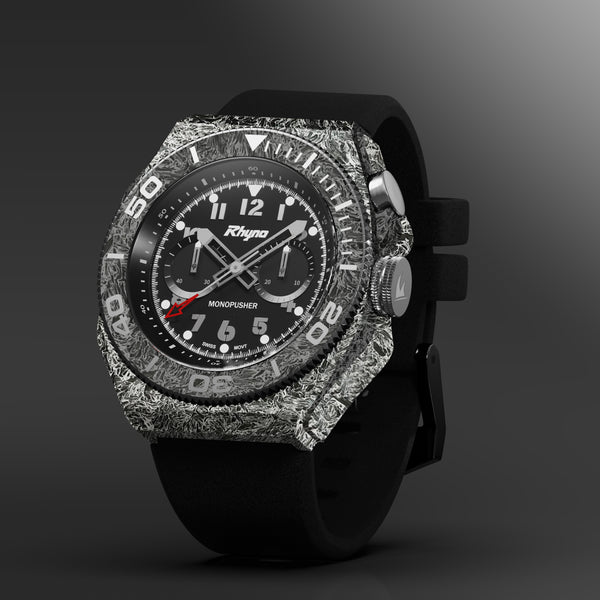 Rhyno Rocco Mil Diver Chronograph  Mono Push Dark matter white Forged Carbon