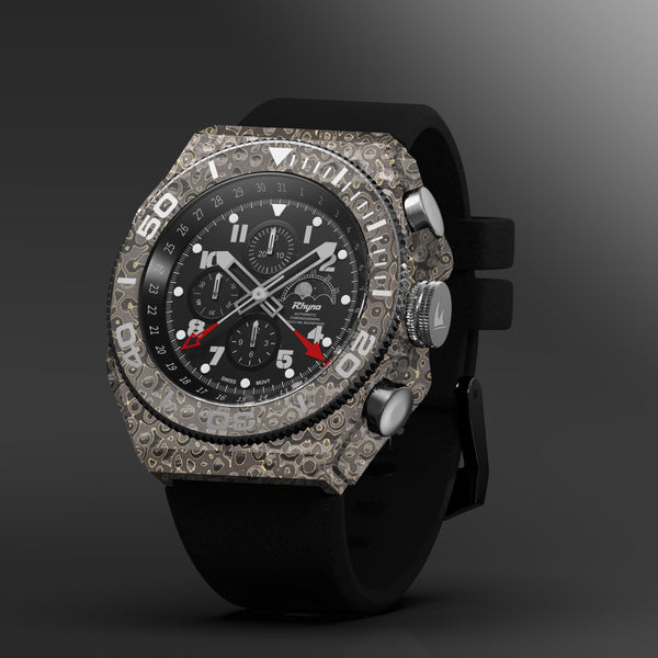 Rhyno Rocco Mil Diver Chronograph Moonphase Ocelot gold Forged Carbon