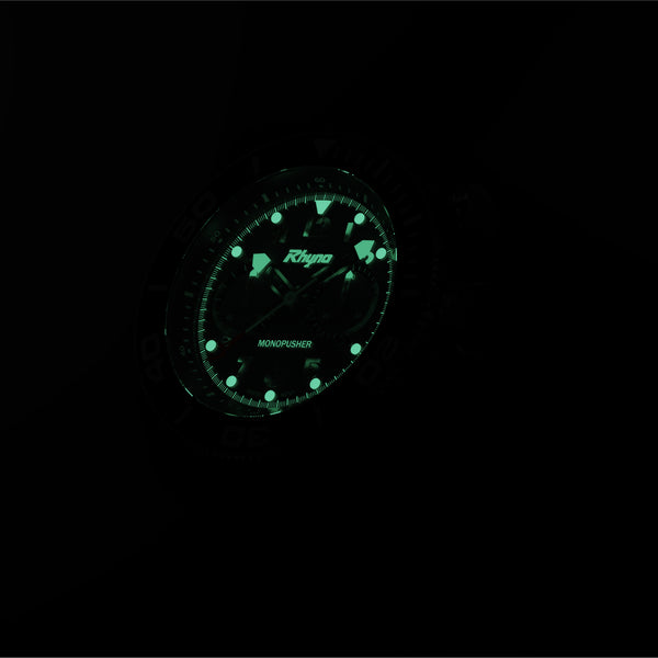 Rhyno Rocco Mil Diver Chronograph  Mono Push Dark matter white Forged Carbon